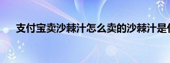 支付宝卖沙棘汁怎么卖的沙棘汁是什么