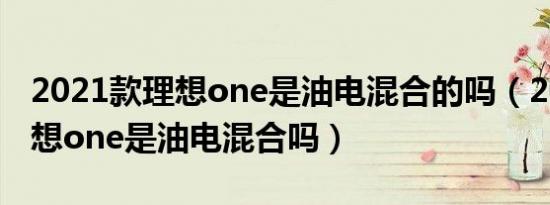 2021款理想one是油电混合的吗（2021款理想one是油电混合吗）