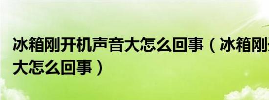 冰箱刚开机声音大怎么回事（冰箱刚开机声音大怎么回事）
