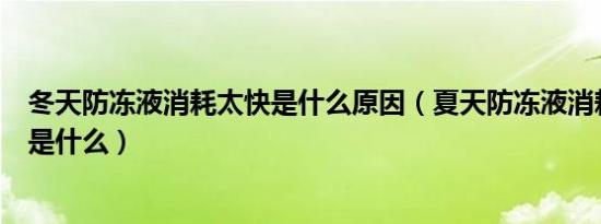 冬天防冻液消耗太快是什么原因（夏天防冻液消耗快的原因是什么）