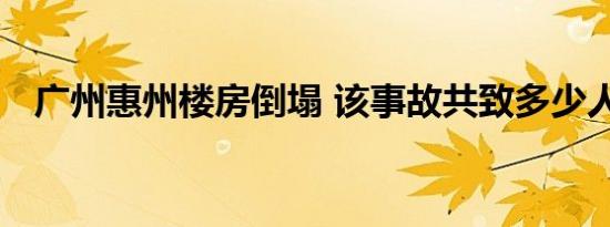 广州惠州楼房倒塌 该事故共致多少人伤亡