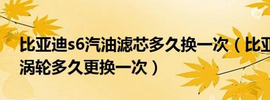 比亚迪s6汽油滤芯多久换一次（比亚迪s6的涡轮多久更换一次）