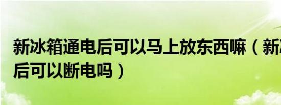 新冰箱通电后可以马上放东西嘛（新冰箱通电后可以断电吗）