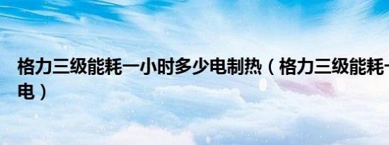 格力三级能耗一小时多少电制热（格力三级能耗一小时多少电）