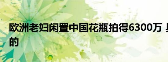 欧洲老妇闲置中国花瓶拍得6300万 具体怎样的