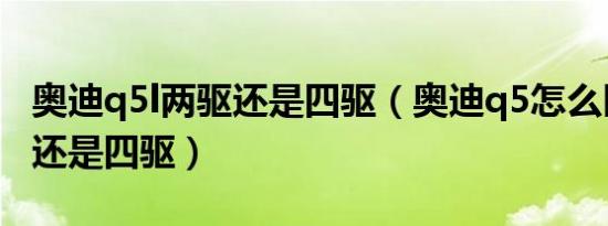 奥迪q5l两驱还是四驱（奥迪q5怎么区分两驱还是四驱）