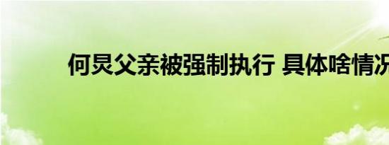 何炅父亲被强制执行 具体啥情况