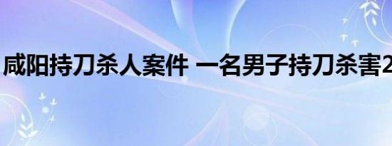 咸阳持刀杀人案件 一名男子持刀杀害2名女性