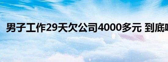男子工作29天欠公司4000多元 到底啥情况