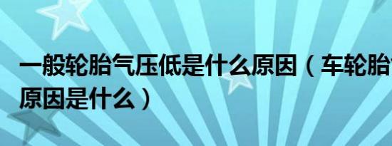 一般轮胎气压低是什么原因（车轮胎气压低的原因是什么）