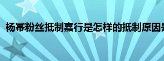 杨幂粉丝抵制嘉行是怎样的抵制原因是什么
