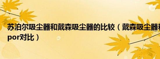 苏泊尔吸尘器和戴森吸尘器的比较（戴森吸尘器和苏泊尔supor对比）
