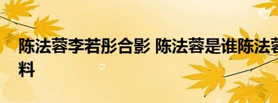 陈法蓉李若彤合影 陈法蓉是谁陈法蓉个人资料