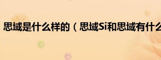 思域是什么样的（思域Si和思域有什么区别）
