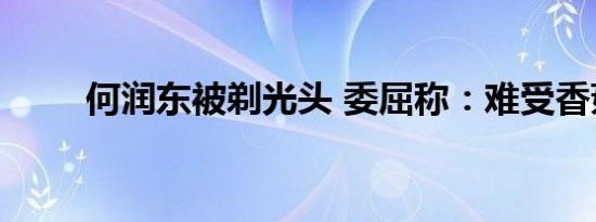 何润东被剃光头 委屈称：难受香菇