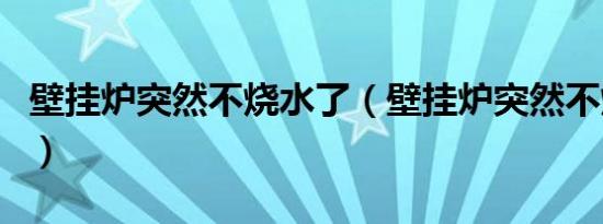 壁挂炉突然不烧水了（壁挂炉突然不烧热水了）