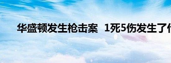 华盛顿发生枪击案 1死5伤发生了什么