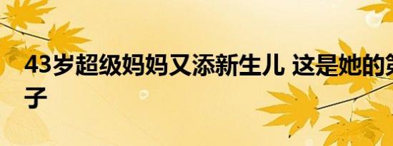 43岁超级妈妈又添新生儿 这是她的第几个孩子
