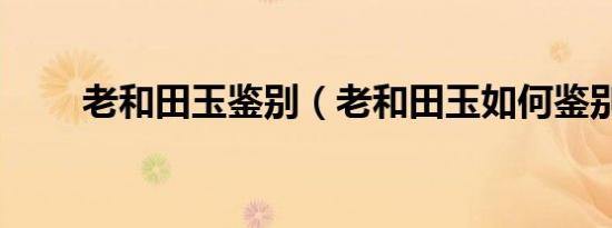 老和田玉鉴别（老和田玉如何鉴别）