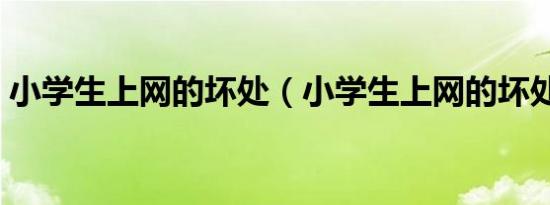 小学生上网的坏处（小学生上网的坏处列述）