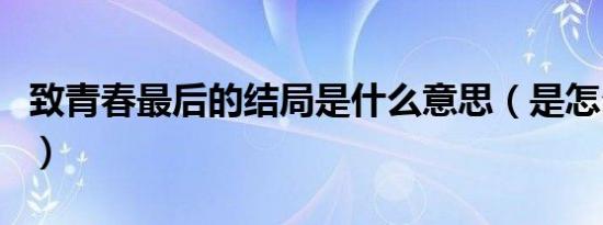 致青春最后的结局是什么意思（是怎么讲述的）