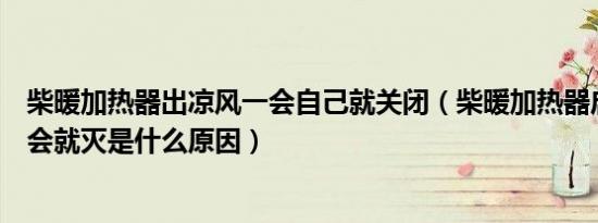 柴暖加热器出凉风一会自己就关闭（柴暖加热器启动起来一会就灭是什么原因）