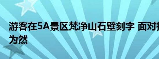 游客在5A景区梵净山石壁刻字 面对指责不以为然