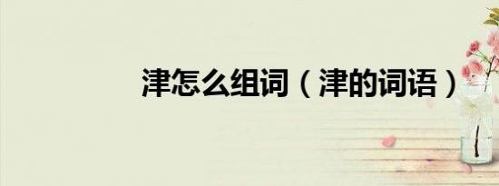 津怎么组词（津的词语）