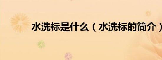 水洗标是什么（水洗标的简介）