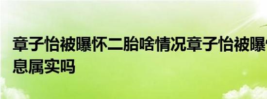章子怡被曝怀二胎啥情况章子怡被曝怀二胎消息属实吗