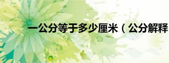 一公分等于多少厘米（公分解释）