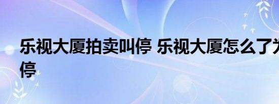 乐视大厦拍卖叫停 乐视大厦怎么了为啥被叫停