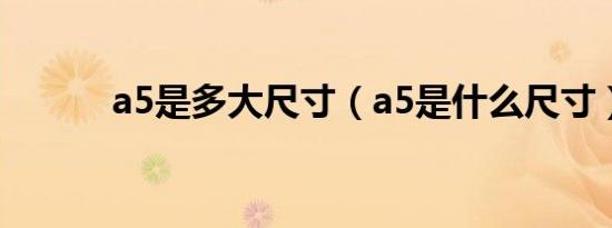 a5是多大尺寸（a5是什么尺寸）