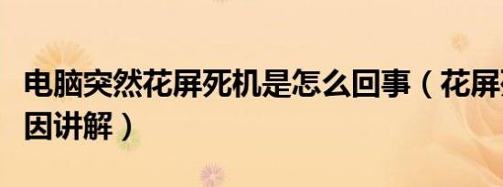 电脑突然花屏死机是怎么回事（花屏死机的原因讲解）