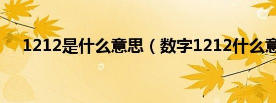 1212是什么意思（数字1212什么意思）