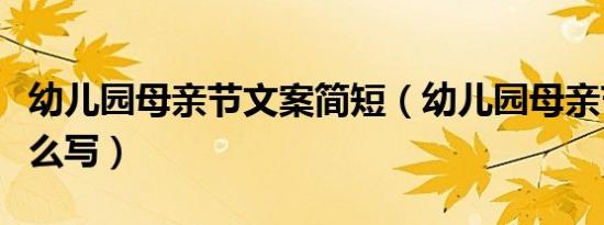 幼儿园母亲节文案简短（幼儿园母亲节文案怎么写）