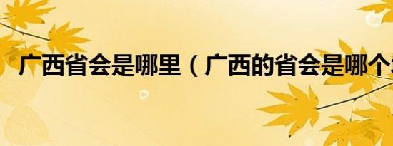 广西省会是哪里（广西的省会是哪个城市）