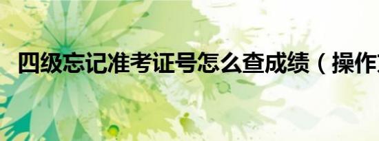 四级忘记准考证号怎么查成绩（操作方法）