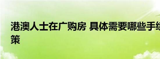 港澳人士在广购房 具体需要哪些手续什么政策