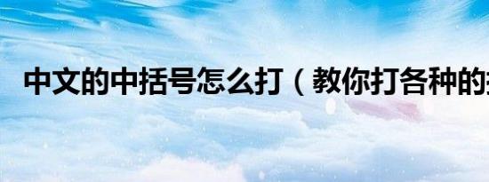 中文的中括号怎么打（教你打各种的括号）