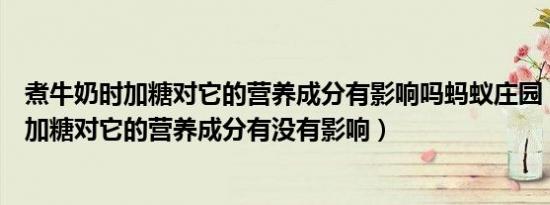 煮牛奶时加糖对它的营养成分有影响吗蚂蚁庄园（煮牛奶时加糖对它的营养成分有没有影响）