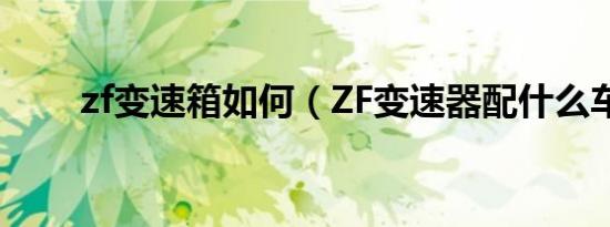 zf变速箱如何（ZF变速器配什么车）