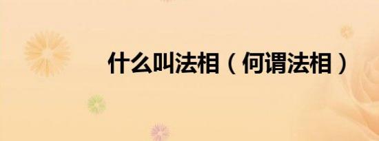 什么叫法相（何谓法相）