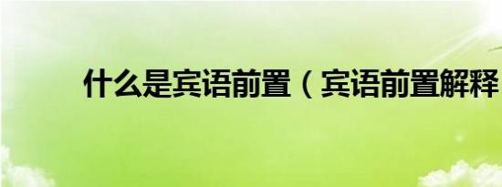 什么是宾语前置（宾语前置解释）