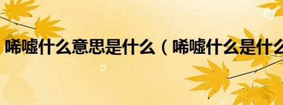唏嘘什么意思是什么（唏嘘什么是什么意思）