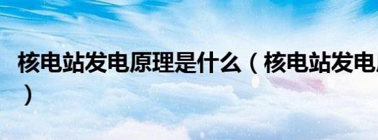 核电站发电原理是什么（核电站发电原理是啥）