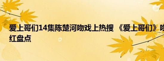 爱上哥们14集陈楚河吻戏上热搜 《爱上哥们》吻戏花絮粉红盘点