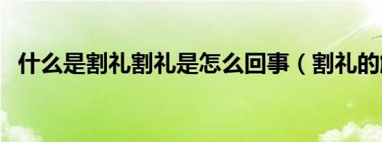 什么是割礼割礼是怎么回事（割礼的解释）