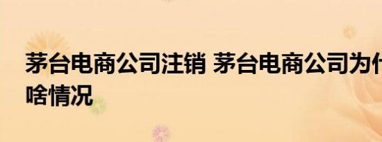 茅台电商公司注销 茅台电商公司为什么注销啥情况
