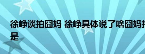 徐峥谈拍囧妈 徐峥具体说了啥囧妈拍摄原因是